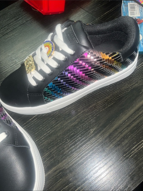 Kurt Geiger Shoes - Kurt Geiger Black Sneakers with Rainbow Metallic Accents